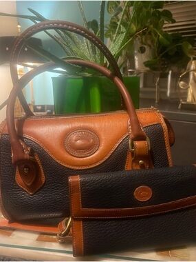 Dooney & Bourke Vintage Satchel with matching kisslock wallet. PRELOVED